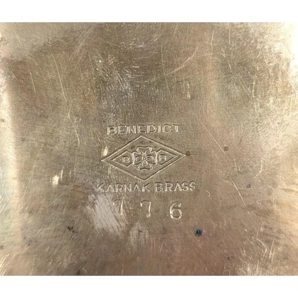 Antique Benedict Karnak Brass No 776 Scarab Crumb Tray Egyptian Revival 1910s